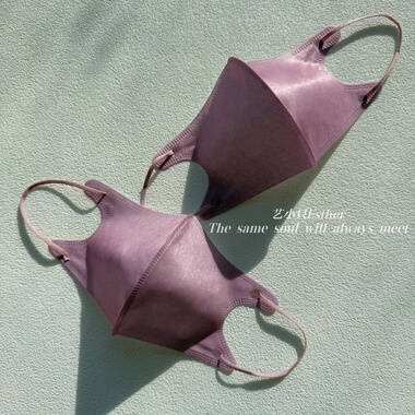 纯芋头浅嫩紫色立体口罩3d香芋紫色一次性透气高级颜值显瘦脸白小