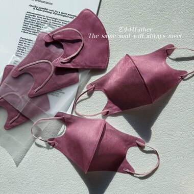 2026纯玫瑰粉紫色3d立体口罩复古彩色一次性独立透气高颜质感时尚