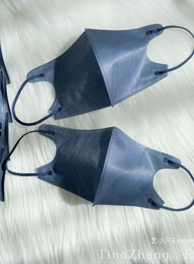 纯深海梵高蓝色3d立体口罩深蓝色成人独立两层透气夏薄款高级颜值