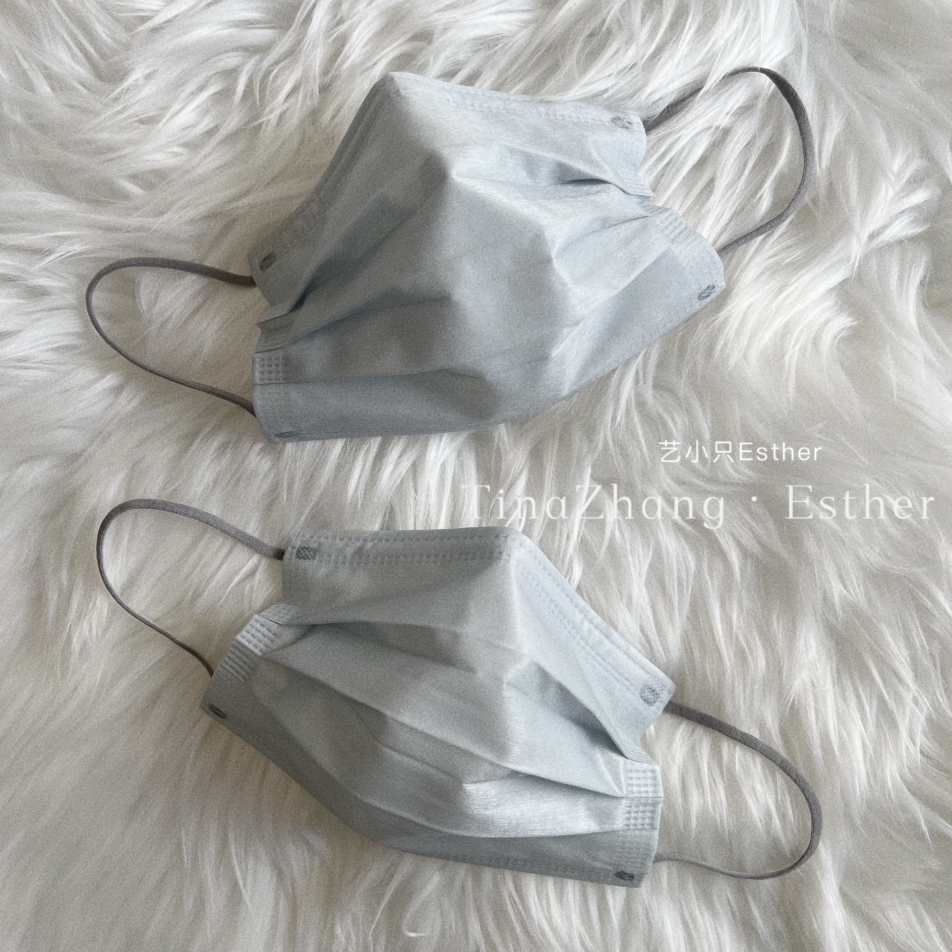 浅灰色柔灰白色米灰色口罩一次性三层独立包装成人高级高颜值新品