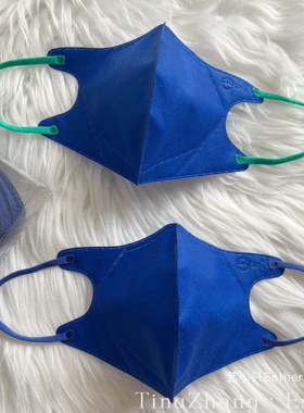 香港medeis宝蓝色3d口罩克莱因蓝彩色耳绳成人医级三层透气高颜值