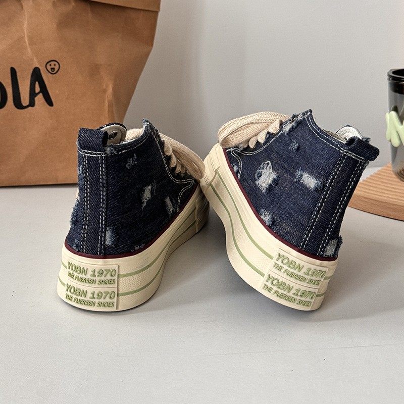 厚底牛仔布高帮帆布鞋女2024新款设计感时尚小白鞋百搭休闲板鞋,女鞋,时尚休闲鞋,淘宝优惠券,粉丝福利购,淘宝优惠卷