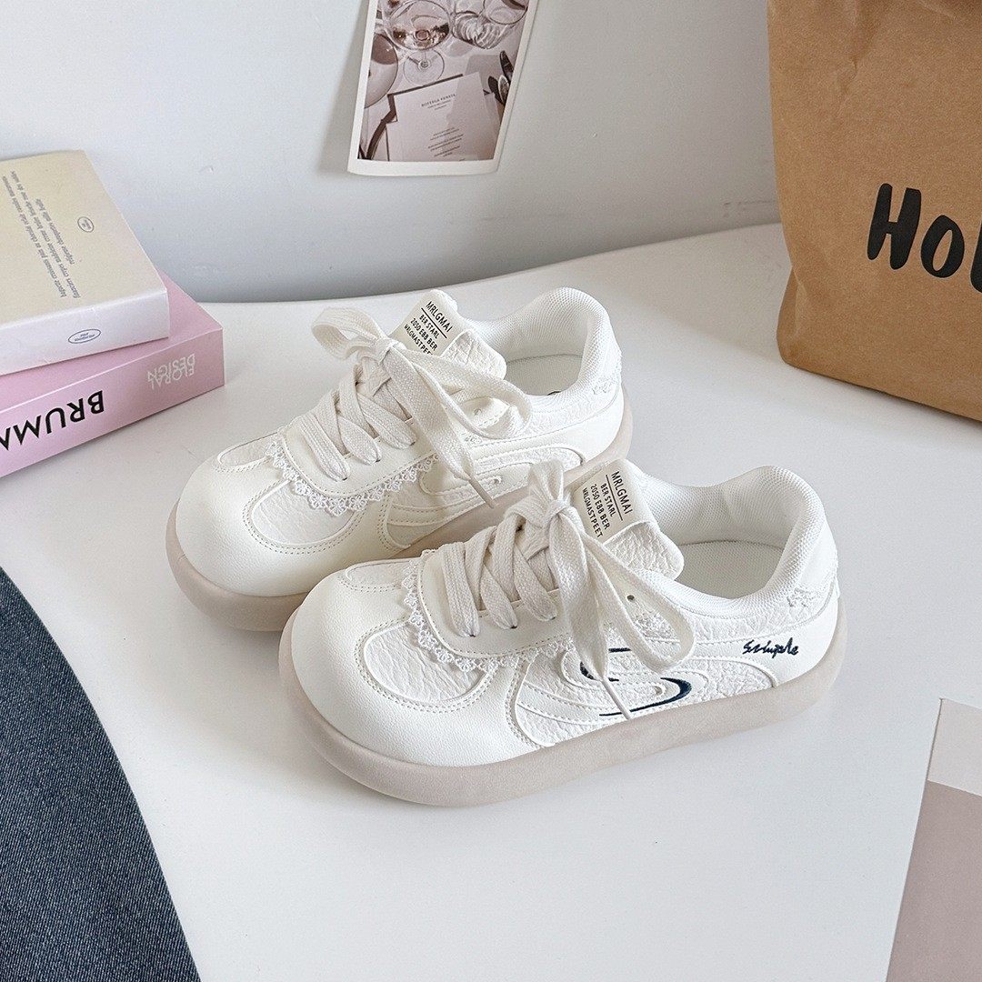 韩版不撞款蕾丝花边大头德训鞋2026新款超火的鞋子百搭厚底小白鞋,女鞋,时尚休闲鞋,淘宝优惠券,粉丝福利购,淘宝优惠卷