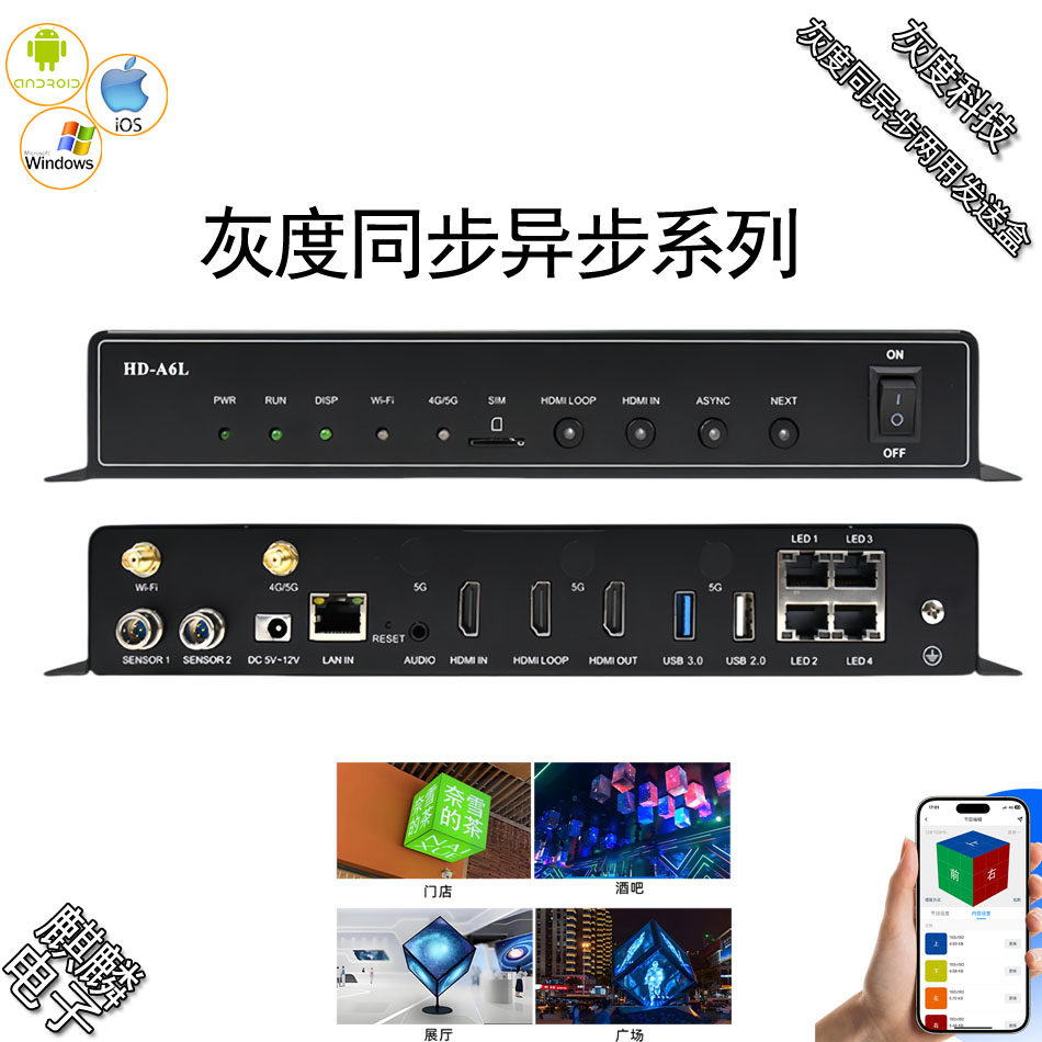 全彩播放盒控制卡灰度LED大屏幕