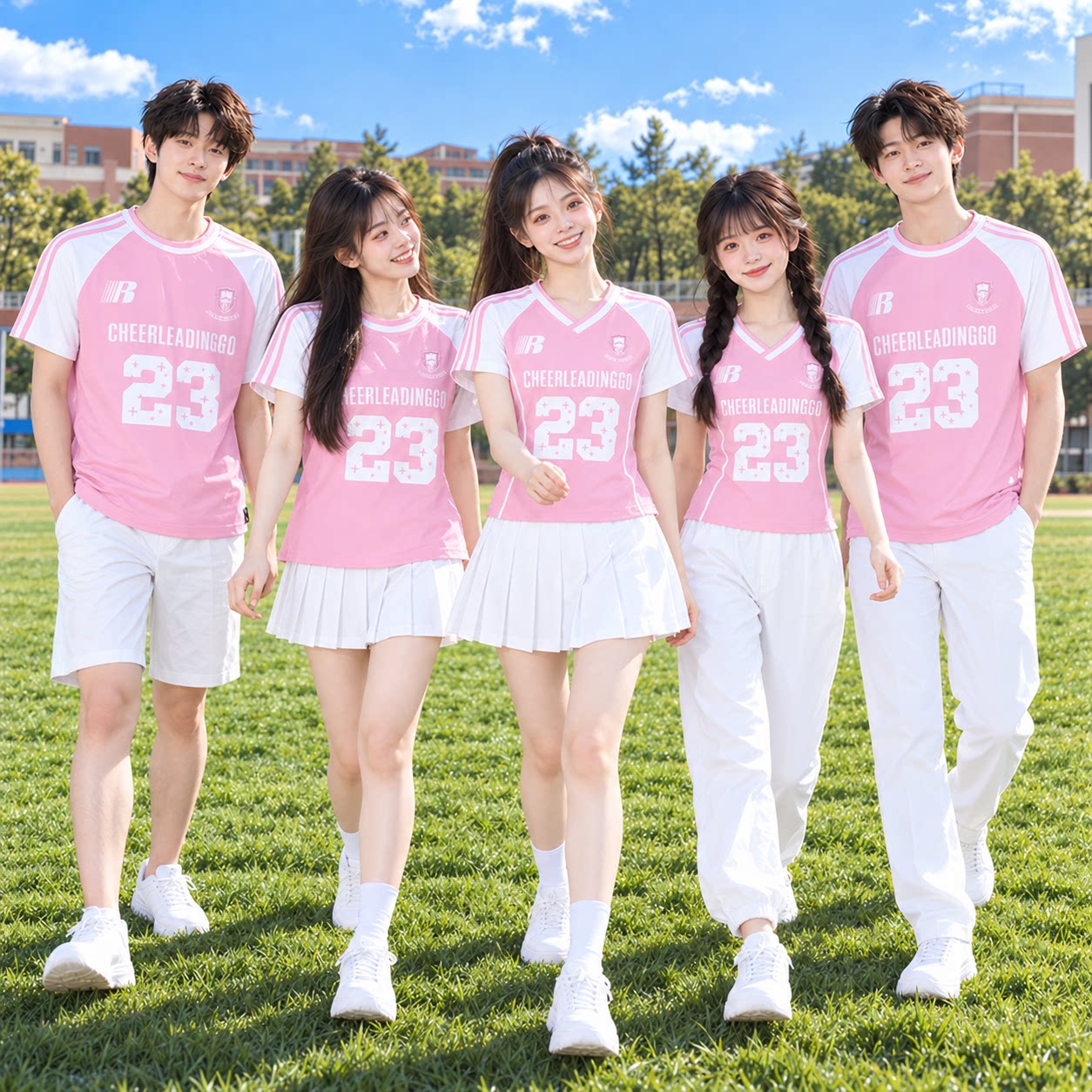 学生团体运动会健美操表演服成人啦啦队女团舞蹈表演服装男女套装