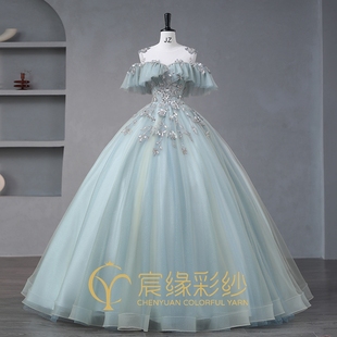 新款气质名媛演出艺考成人礼主持独唱高端大气声乐年会晚礼服蓬蓬