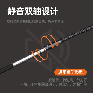 森渝黑绳轻量万向静音转环大力马绳耐磨大物竿双轴承竿稍绳杆尖头