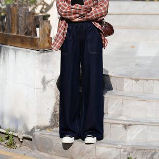 子高腰宽松休闲裤 2025新款 直筒裤 2025年牛仔裤 显瘦秋冬季