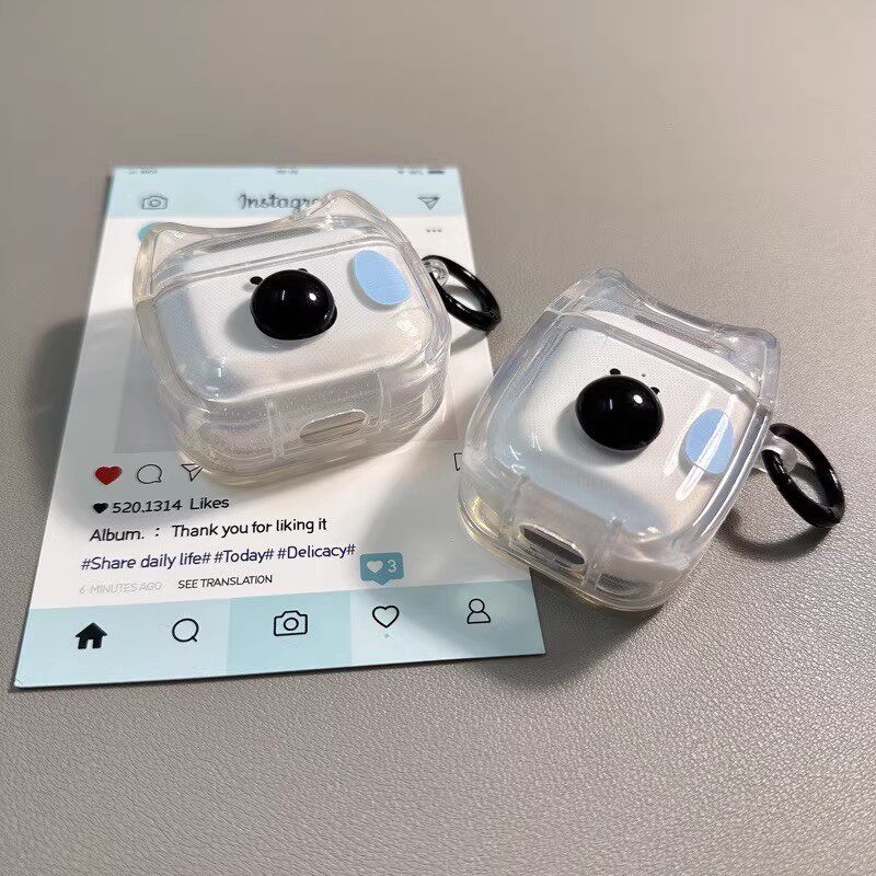 ins流汗透明小狗立体鼻子适用于AirPods/spro4耳机套苹果AirPods Pro二代保护套AirPods3无线软壳蓝牙保护套