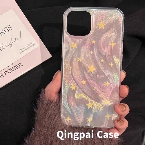 满屏星星羽纱简约女款苹果手机壳