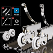 衣柜移门滑轮浴室推拉门吊轮厨房钛合金门滚轮淋浴房拉门尼龙双轮