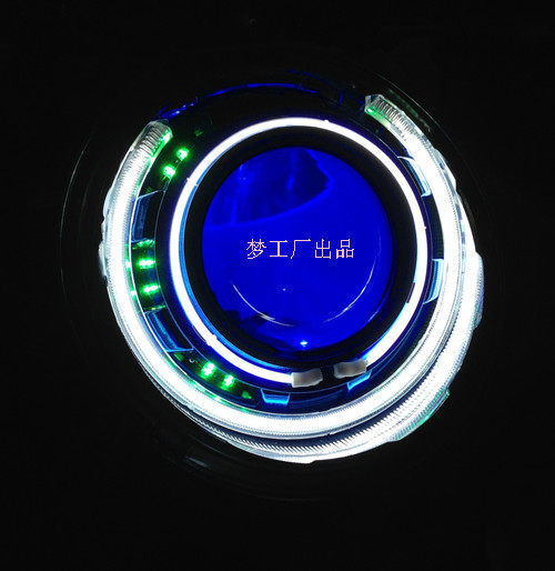 梦工厂 bws125 城市铁男 大灯天使恶魔眼 双光透镜电动摩托车改装
