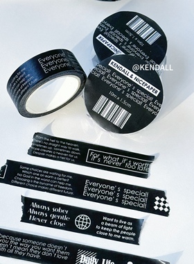 KENDALL原创｜Everyone's special!黑色文字条形码和纸胶带