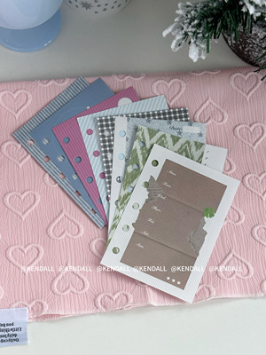 KENDALL文创｜“荼靡”系列M5内页活页手账本简约格纹条纹