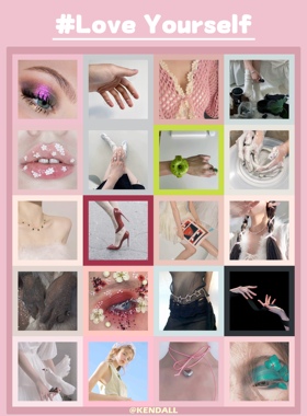 特价清仓-韩系ins/KENDALL原创Love Yourself系列小方卡包20p