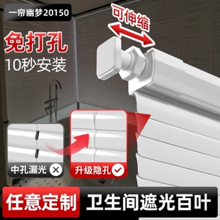 卫生间遮挡帘浴室防水免打孔防窥铝百叶窗帘遮光升降卷帘2025新款