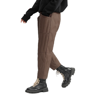 鸭鸭羽绒裤子女款2025秋冬装反季外穿修身显瘦加厚鸭绒保暖长裤X