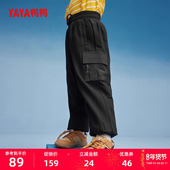 鸭鸭童装 纯色加绒加厚束脚保暖休闲裤 羽绒裤 2025年秋冬新品