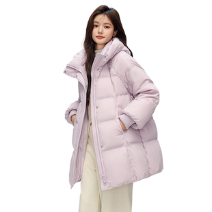 鸭鸭羽绒服女士2025秋冬新品中长款韩版时尚宽松加厚鸭绒保暖外套