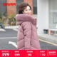 中长款 鸭鸭羽绒服中老年女款 2025年妈妈装 狐狸毛领宽松保暖外套C