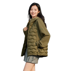 鸭鸭简约短款连帽羽绒服女