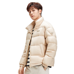 鸭鸭羽绒服男2025年秋冬季时尚短款90鸭绒保暖加厚短款立领外套S