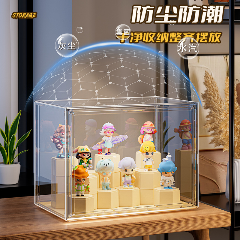 盲盒展示盒透明亚克力收纳盒泡泡玛特展示盒盲盒展示架手办展示柜