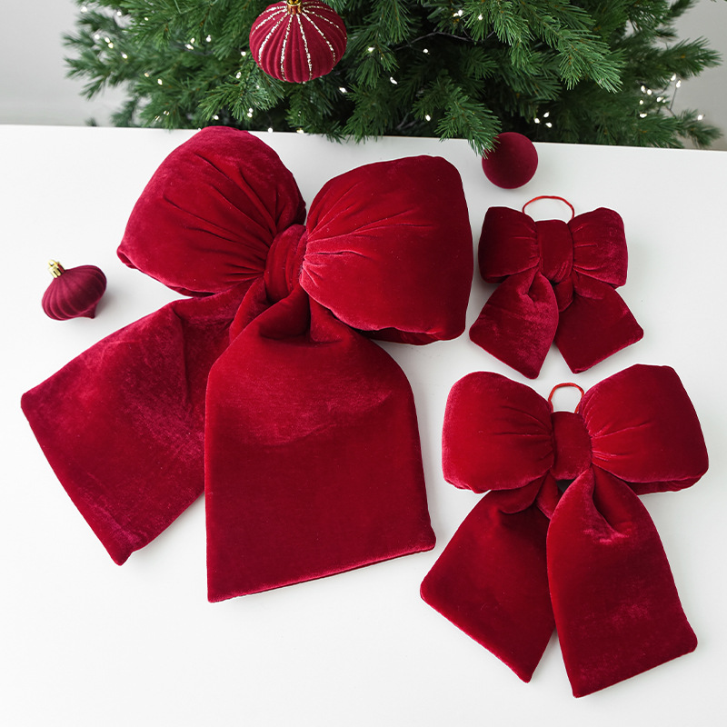 NUCHI圣诞蝴蝶结圣诞装饰品成品diy立体圣诞蝴蝶结圣诞树挂件圣诞