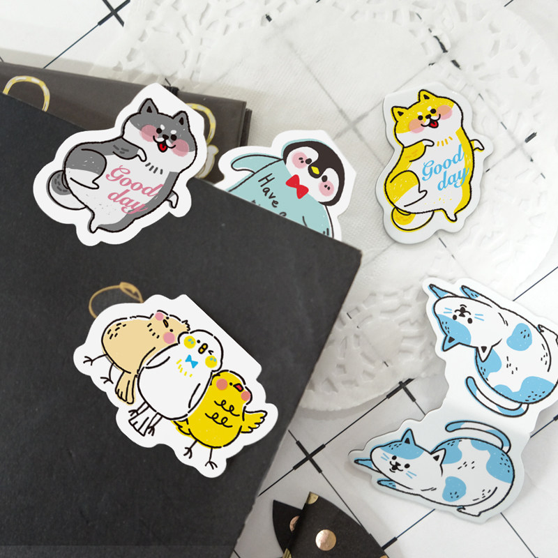 SEASON台湾四季磁性书签可爱动物图案磁铁夹纸品纸材书卡书夹