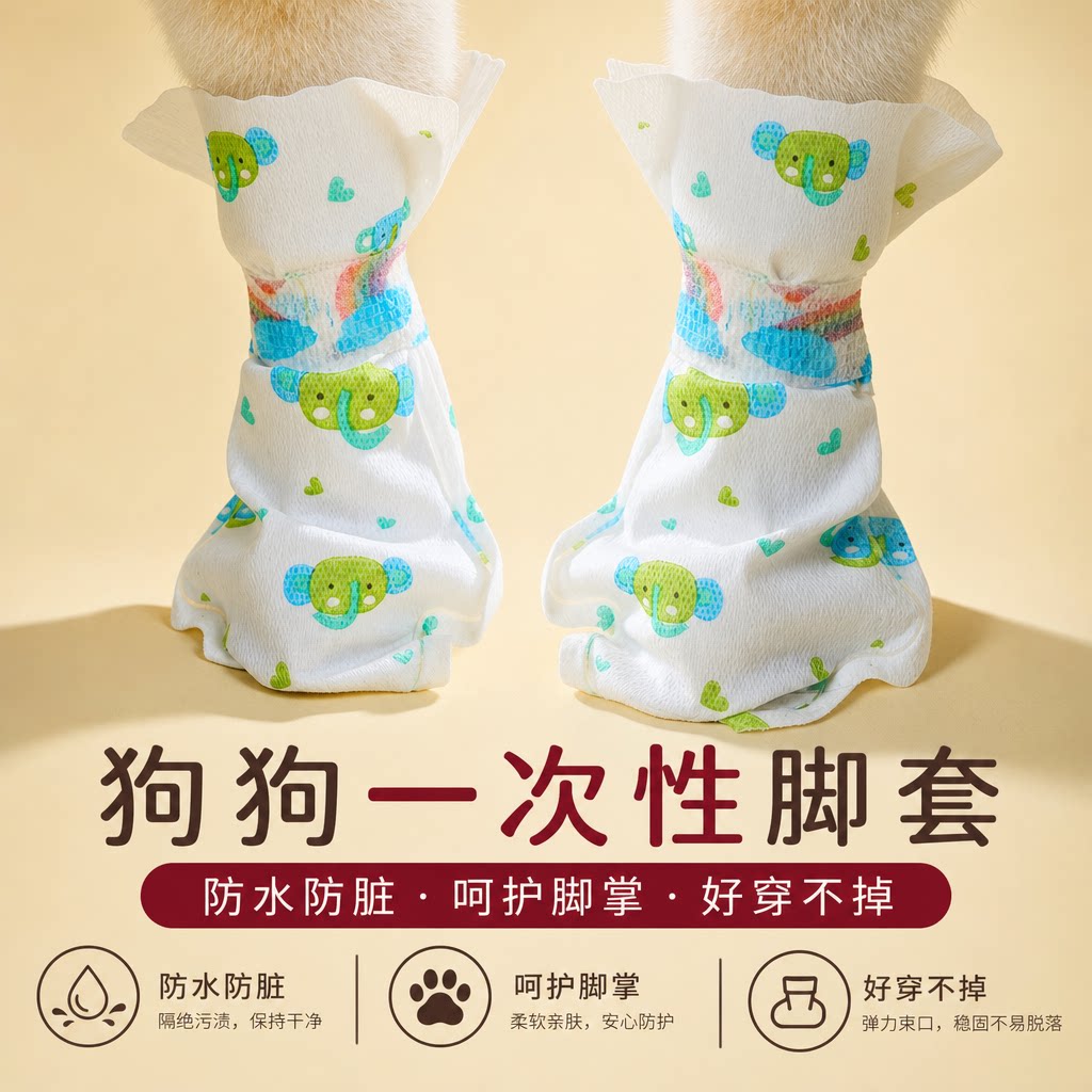 狗狗一次性脚套防水防脏小狗比熊大型犬外出遛狗鞋子雨鞋宠物鞋套
