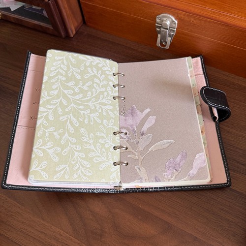 弯弯绿立体纹理高级感手帐分隔页二折页内页分页纸A678（未打孔）