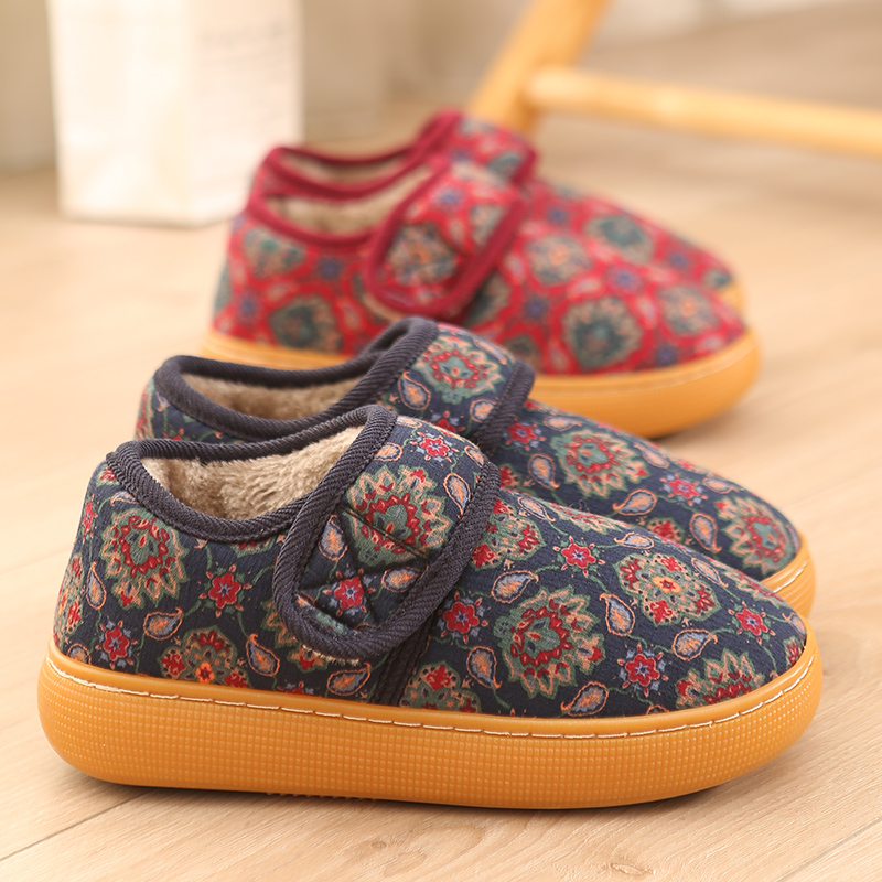 【牛筋底】魔术扣防滑保暖棉鞋