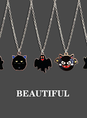万圣系列卡通项链黑白幽灵闺蜜
