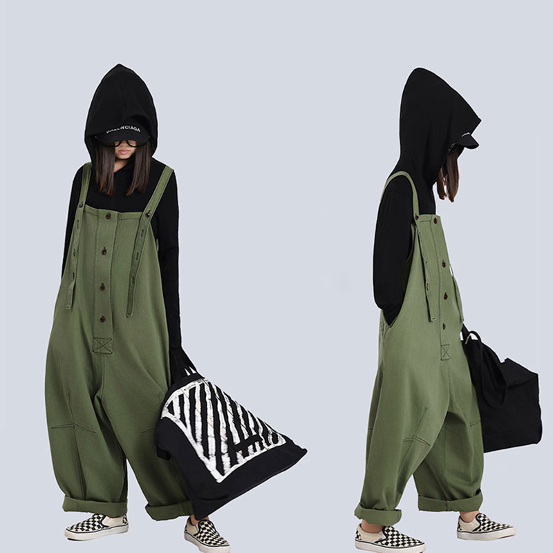 女童休闲背带裤童装秋季阔腿工装