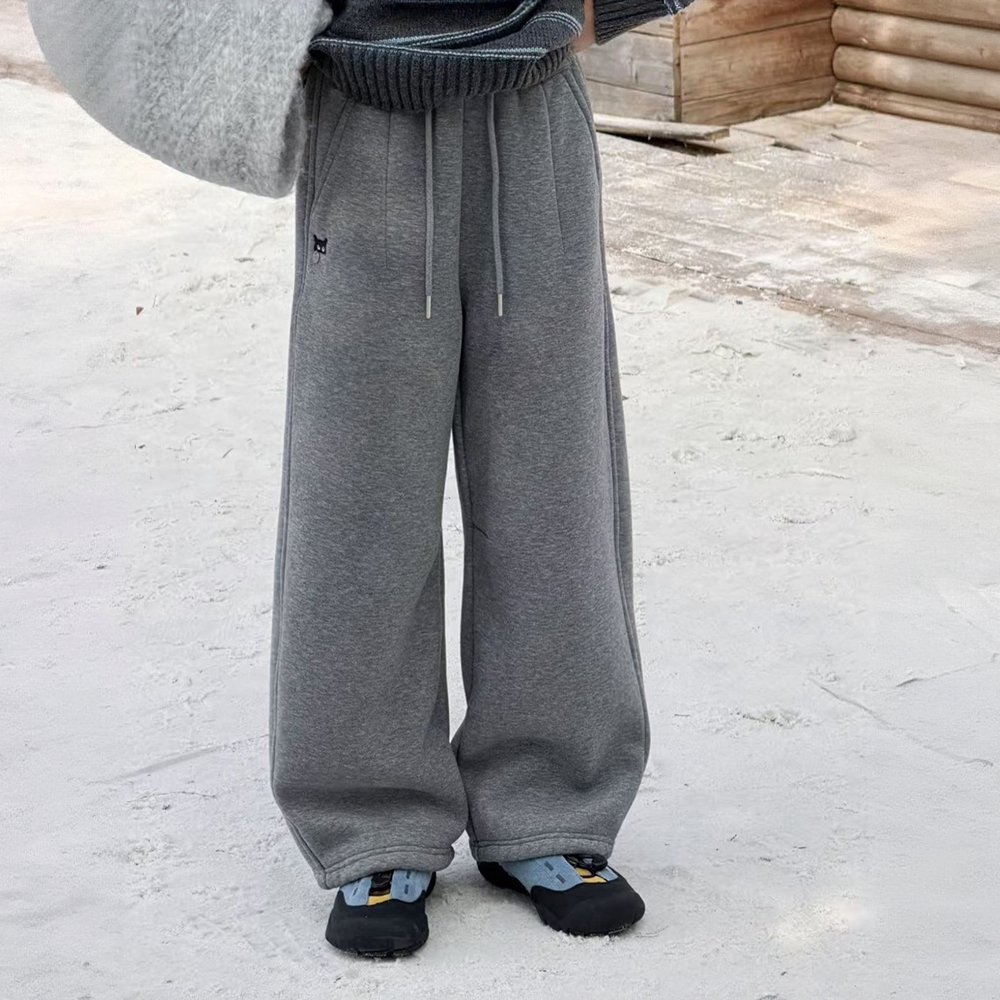 儿童一体绒休闲卫裤亲子直筒长裤