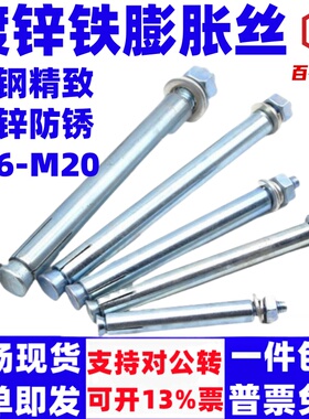 【厂家直销】镀锌膨胀螺丝加长外膨胀螺栓铁涨管M8M10M12M12M14