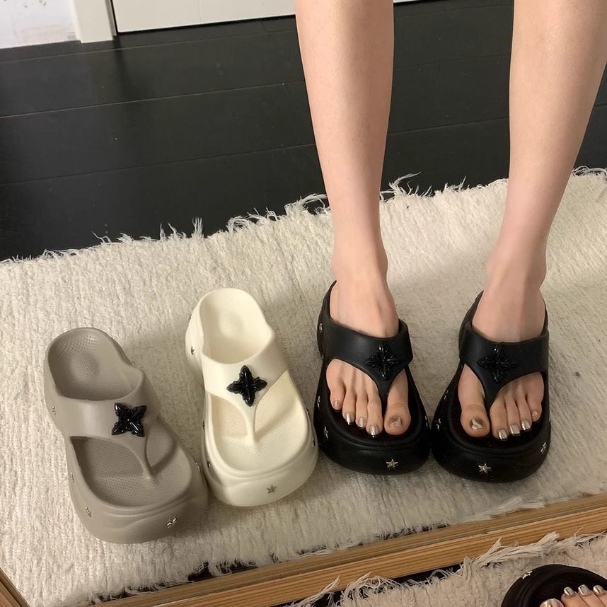 小个子增高白色人字拖女2025人字拖