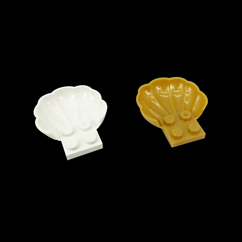 s牌小颗粒积木moc 兼容18970零配件 海底生物2x2孔大贝壳