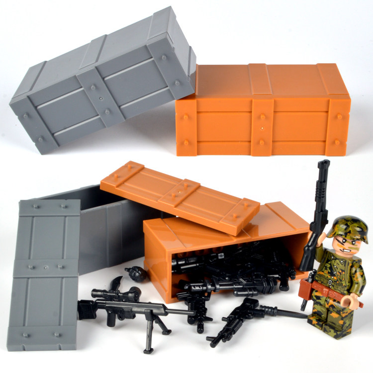 MOC积木军事人仔绝地求生拼装特种兵部队吃鸡小人男孩子警察玩具