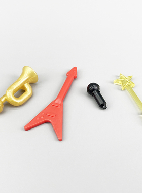 小颗粒积木拼装乐器电吉他麦克风喇叭钢琴90370零件组装散件玩具