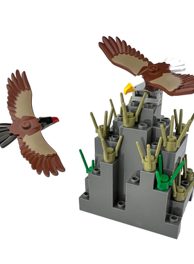 国产MOC兼容小颗粒积木老鹰 37543pb02 秃鹰 鸟大鹏 动物 60307