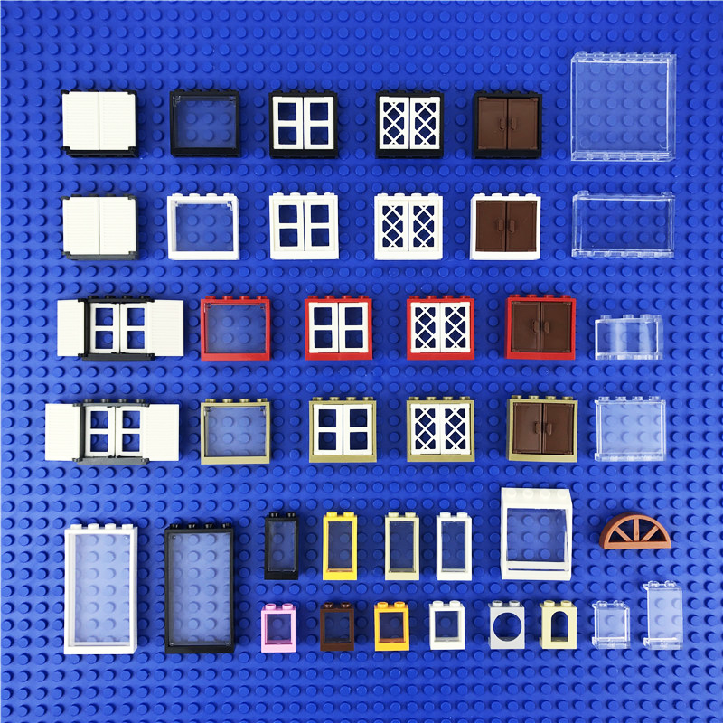 建筑窗户配件城市场景小颗粒积木