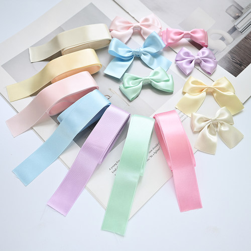 马卡龙色进口高密亮面丝带织带