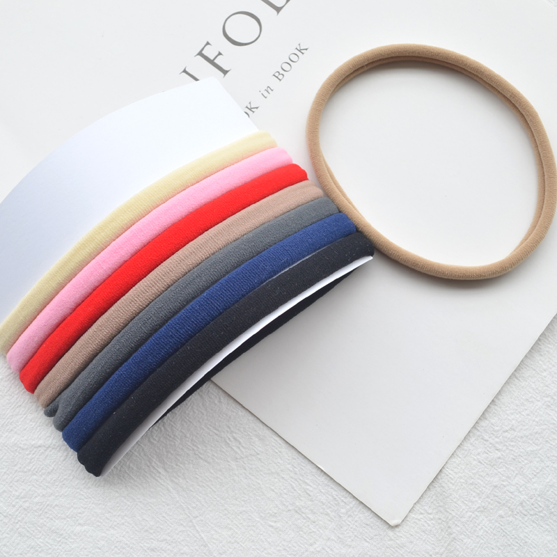 diy无痕弹力婴儿头套纯色发圈