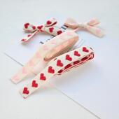 带装 16MM爱心棉线提花织带桃心包装 彩带手工发饰头饰礼品包装 饰带