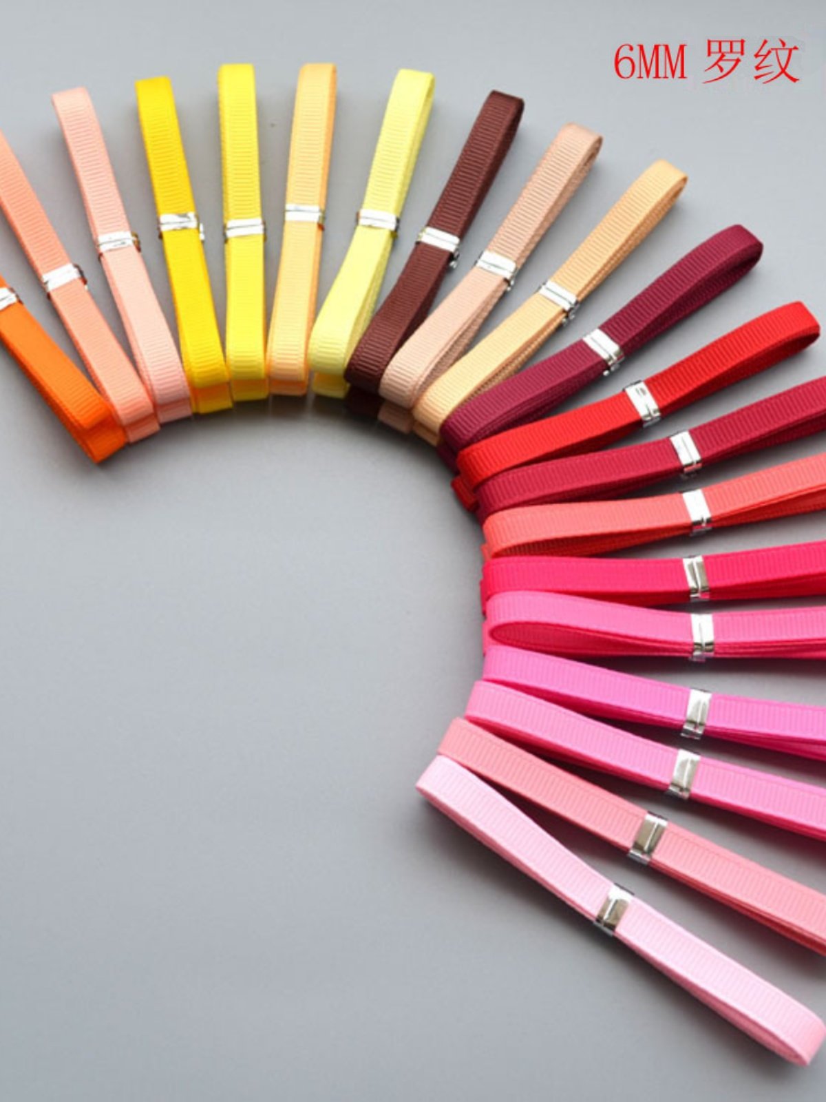 thumbnail for 6MM Ribbed Ribbon Ribbon Packing Tape Handmade Headwear Hair Accessories Material Hot Sale DIY Jewelry Accessories 20 Warm Colors