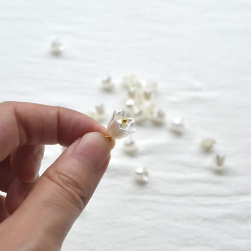 高亮珍珠铃兰花朵串珠材料