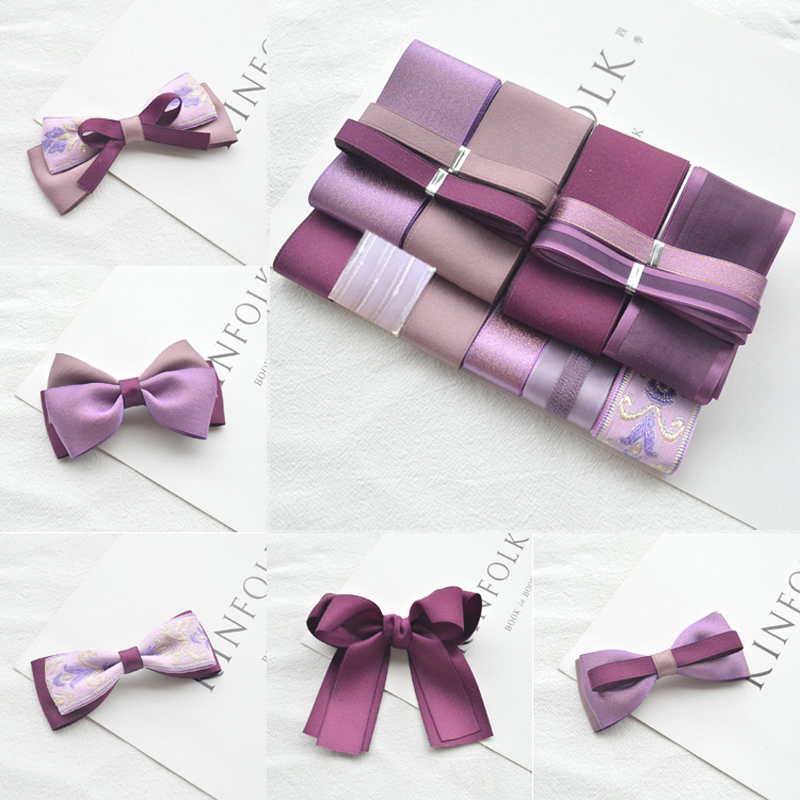 紫色高档哑光套餐材料包手工发饰