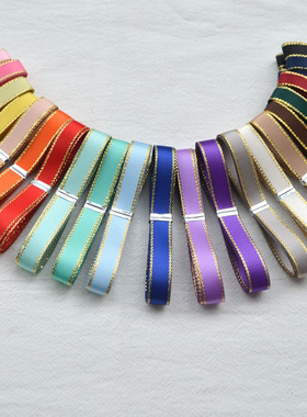 9MM双面金边涤纶带丝带diy发夹材料手工头饰发饰DIY饰品配件D6-3