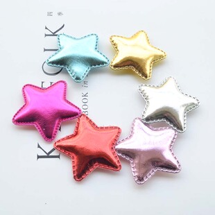 5CM可爱PU五角星布贴 手工发饰头饰DIY饰品配件节日装饰材料辅料